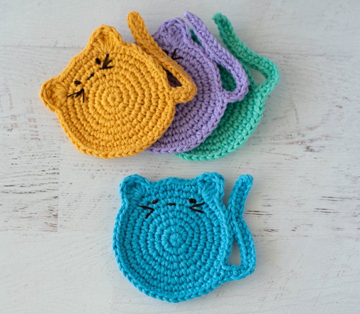 Cat Coasters pattern by Crochet 365 Knit Too